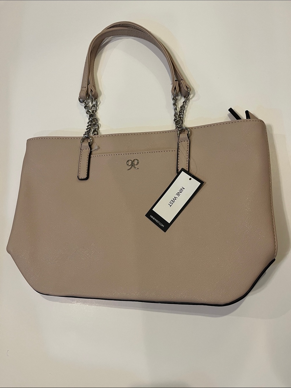 Nine West Taupe Chain-Handle Tote